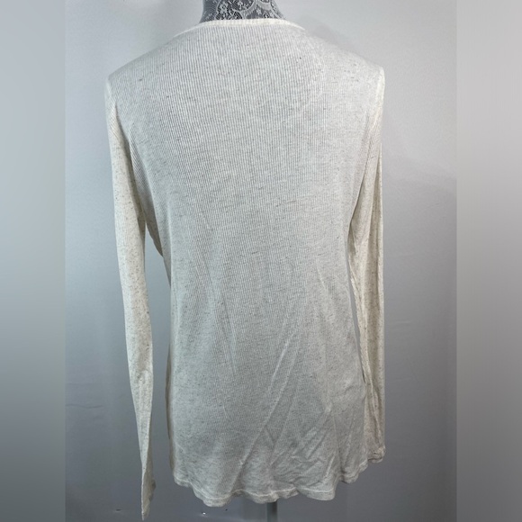 Eileen Fisher Top Womens Small Linen Scoop Neck Long Sleeve Basic Minimal Basic - Picture 2 of 4
